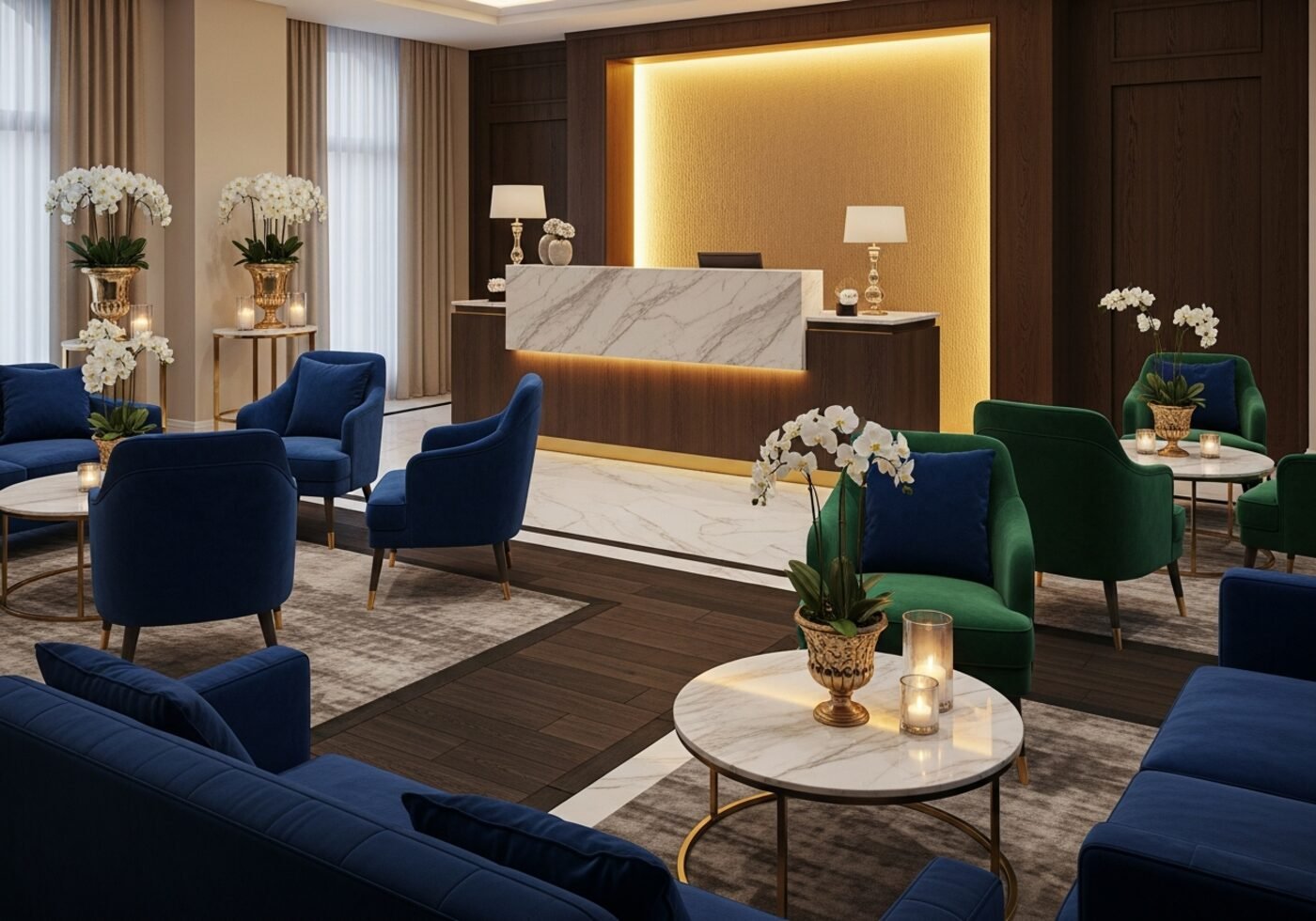 Reception Lounge at 111 International Spa